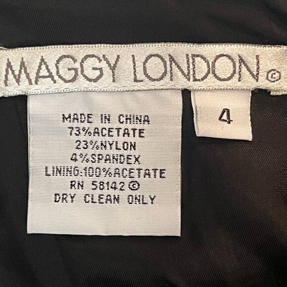 Maggy London Black Satin Glam Feminine Event Balloon Skirt Dress NWOT Size 4 - Picture 9 of 12